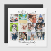 12 Photo Collage What A Year Holiday Card (正面/裏面)