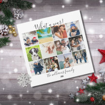 12 Photo Collage What A Year Holiday Card
