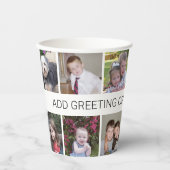 12 Photo Instagramコラージュと1ラインの文字 紙コップ (正面)