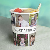 12 Photo Instagramコラージュと1ラインの文字 紙コップ