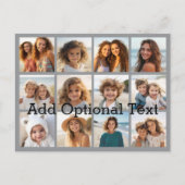 12 Photo Instagram Collageパステルグレー背景 ポストカード (正面)