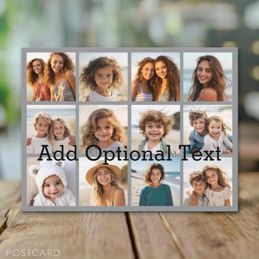 12 Photo Instagram Collageパステルグレー背景 ポストカード