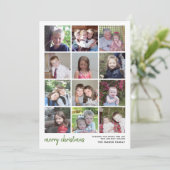 12 Photo Merry Christmas with sage botanical back シーズンカード (スタンド正面)