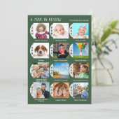 12-Photo Year Review Custom Collage Dark Green シーズンカード (スタンド正面)