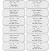 12 Script Guest Names Clear Address Labels シール (正面)