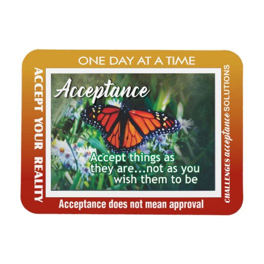 12 step acceptance magnet 26 butterflies マグネット (横)