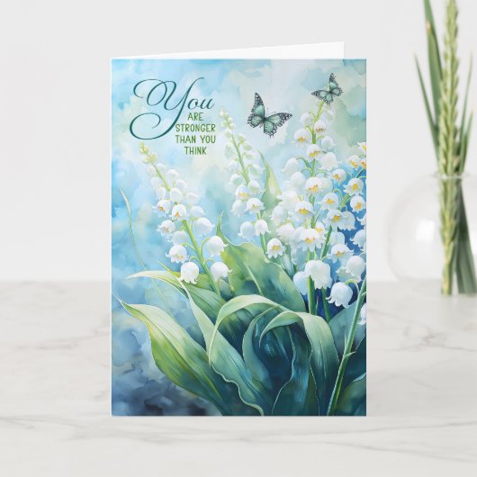 12 Step Encouragement Lily of the Valley Garden カード (正面)