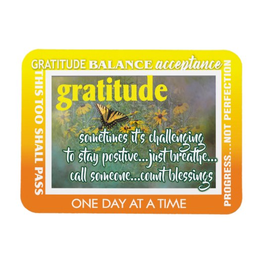 12 step gratitude magnet 26 butterflies マグネット (横)