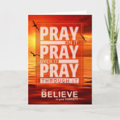 12 Step Recovery Pray on It and Believe Sunset カード (正面)