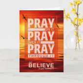 12 Step Recovery Pray on It and Believe Sunset カード (黄色い花)