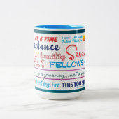 12 step recovery slogans mug 25z3c ツートーンマグカップ (中央)