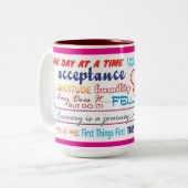 12 step recovery slogans mug 25z-pink ツートーンマグカップ (正面左)