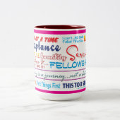 12 step recovery slogans mug 25z-pink ツートーンマグカップ (中央)