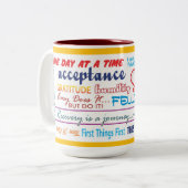 12 step recovery slogans mug 25z-red ツートーンマグカップ (正面左)