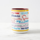 12 step recovery slogans mug 25z-red ツートーンマグカップ (中央)