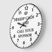 12 Step Recovery Sobriety Call Your Sponsor Clock( ラージ壁時計 (傾斜)