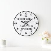 12 Step Recovery Sobriety Call Your Sponsor Clock( ラージ壁時計 (ホーム)