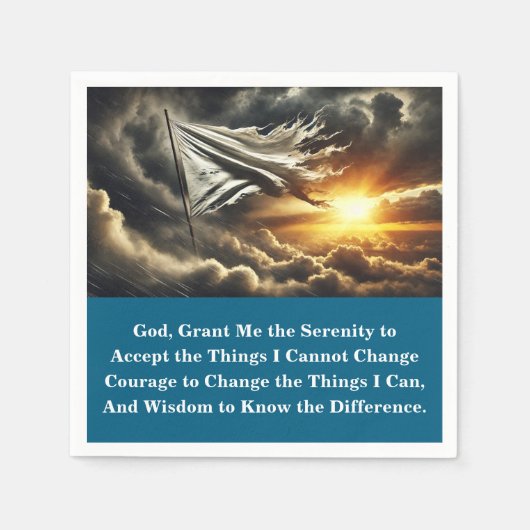 12 Step Surrender Flag | Custom AA Prayer スタンダードカクテルナプキン (正面)