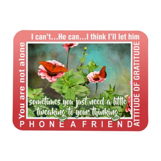 12 step thinking magnet 26 butterflies マグネット (横)