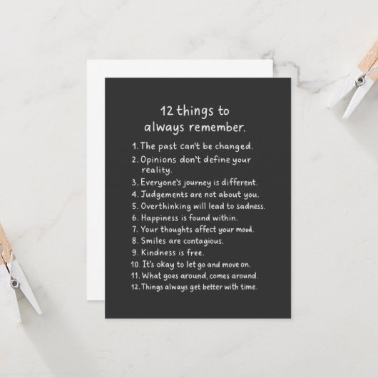 12 Things To Always Remember  カード (正面/裏面インサイチュ)