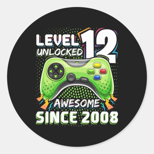 12 Unlocked 素晴らし 2008ビデオゲーム12誕生日 ラウンドシール (正面)