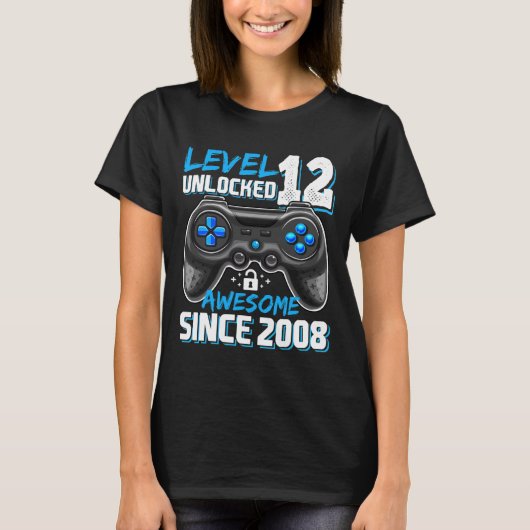 12 Unlocked 素晴らし 2008ビデオゲーム12誕生日 Tシャツ (正面)