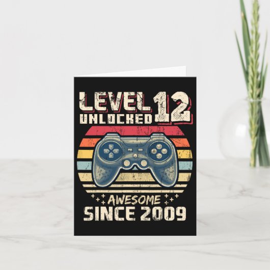 12 Unlocked 素晴らし 2009ビデオゲーム12誕生日 カード (正面)