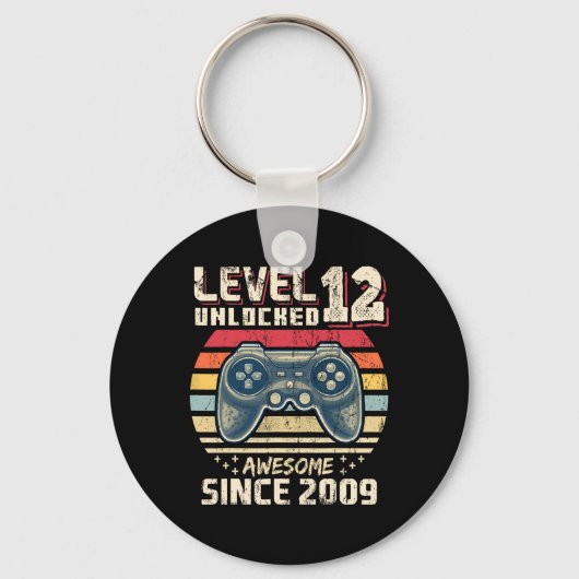 12 Unlocked 素晴らし 2009ビデオゲーム12誕生日 キーホルダー (正面)