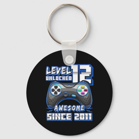 12 Unlocked 素晴らし 2011ビデオゲーム12誕生日 キーホルダー (正面)