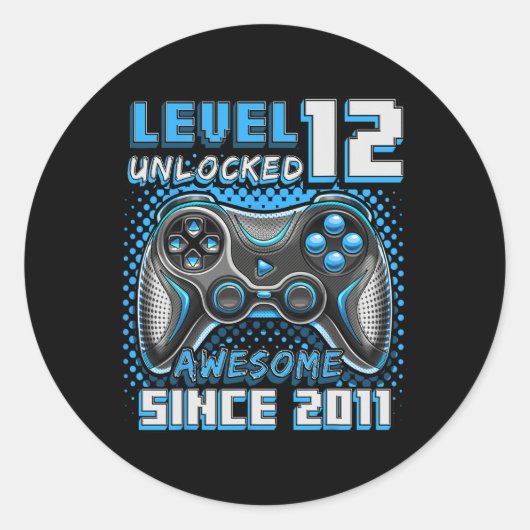 12 Unlocked 素晴らし 2011ビデオゲーム12誕生日 ラウンドシール (正面)