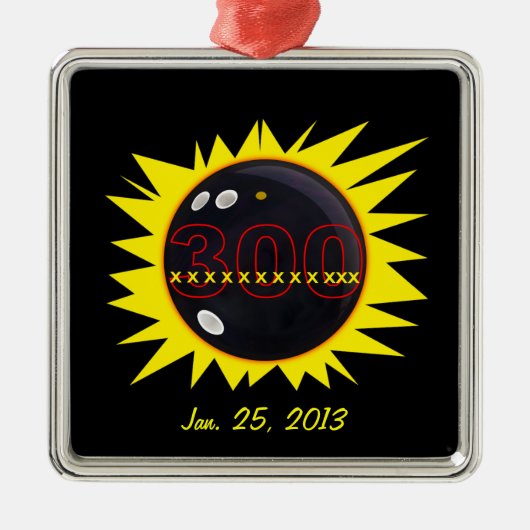 12 Xで完璧なゲームボーリング メタルオーナメント (正面)