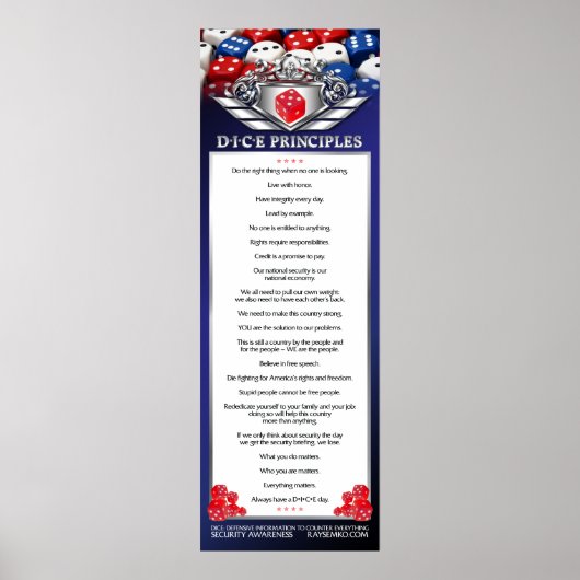 12"x36"サイコロ原則ポスター ポスター (正面)