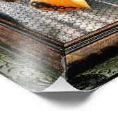 12" x 12"ブラックチャラ縁どク軸（蝶） フォトプリント            (角)