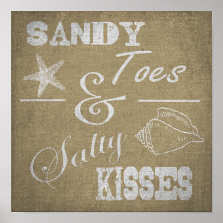 12" x 12"ポスター – Sandy Toes & Saltyキス ポスター
