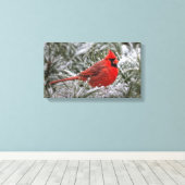 12 x 12 Canvas赤い（鳥）ショウジョウコウカンチョウを印刷 キャンバスプリント (インサイチュ (ウッドフロア))