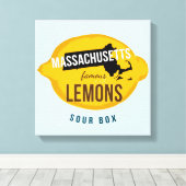 12" x 12" Massachusetts Famous Lemons Canvas キャンバスプリント (インサイチュ (ウッドフロア))