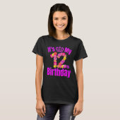 12 Year Old Kids Its My 12th Birthday Crown Flower Tシャツ (正面フル)