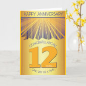 12 Year Sober Anniversary | Golden Ray 12 Step  カード (黄色い花)