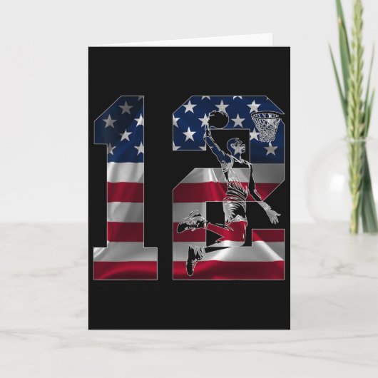 12 Years Number 12 Sketll 12th Birthday  カード (正面)