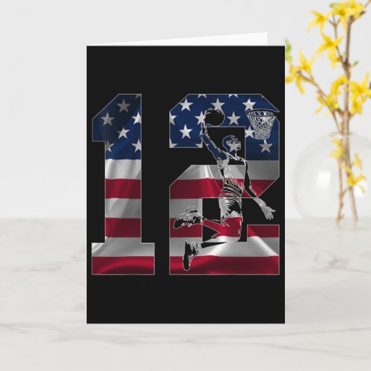 12 Years Number 12 Sketll 12th Birthday  カード (黄色い花)