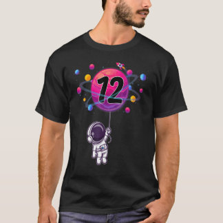 12 Years Old 12th Birthday Boy Astronaut Tシャツ