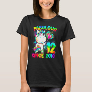 12 Years Old 12th Birthday Unicorn Girl Fabulous S Tシャツ