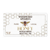 12oz六角蜂蜜ラベル蜜蜂 ラベル (正面)