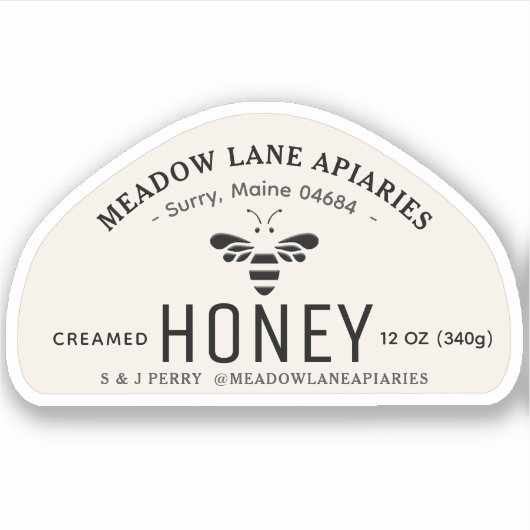 12oz skip Honey Jarカスタム用3インチのビニール製シール シール (正面)
