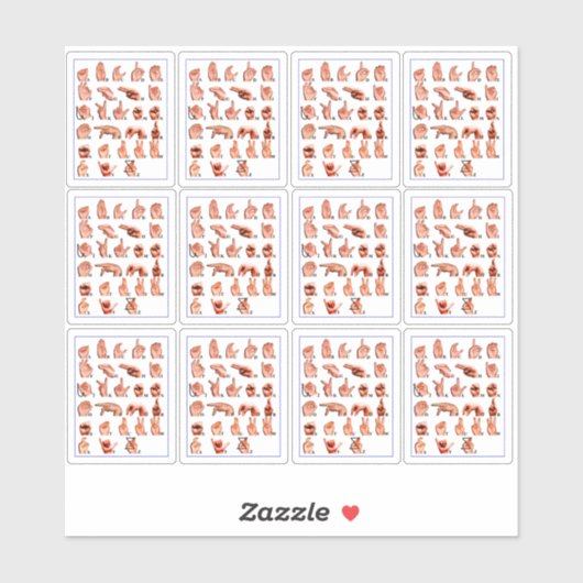 12pcs American Sign Language Alphabet Board, Asl  シール (シート)