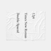 12pt Times New Roman Double Spaced フリースブランケット (正面(横))