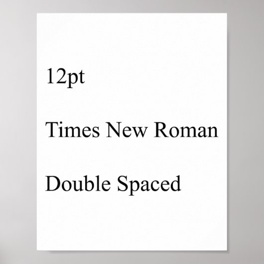 12pt Times New Roman Double Spaced  ポスター (正面)