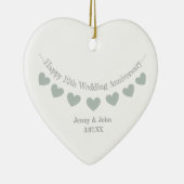 12thシルク結婚の結婚記念日の夫婦ギフト セラミックオーナメント (右)