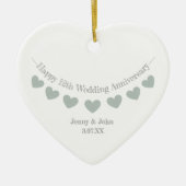 12thシルク結婚の結婚記念日の夫婦ギフト セラミックオーナメント (正面)