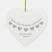 12thシルク結婚の結婚記念日の夫婦ギフト セラミックオーナメント (裏面)